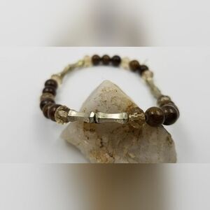 Poker face brutalist bracelet survivor warrior jewelry B0626‎
